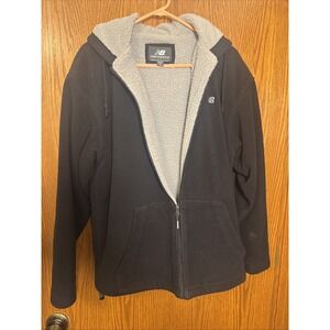 New Balance Full Zip Fleece Hooded Jacket - Black Men's‎ Size Medium